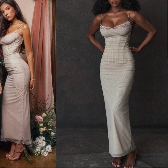 HOUSE OF CB 'Nalini' Sand Maxi Dress NWOT - Picture 4 of 9